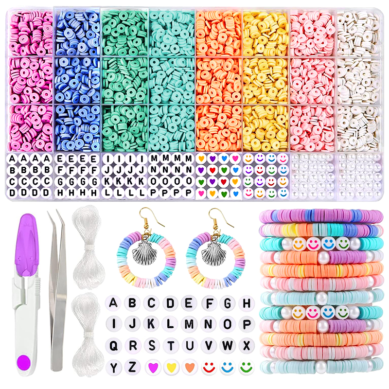 Jewelry Making In Clay - Clay Beads Bracelet Making Kit Flat