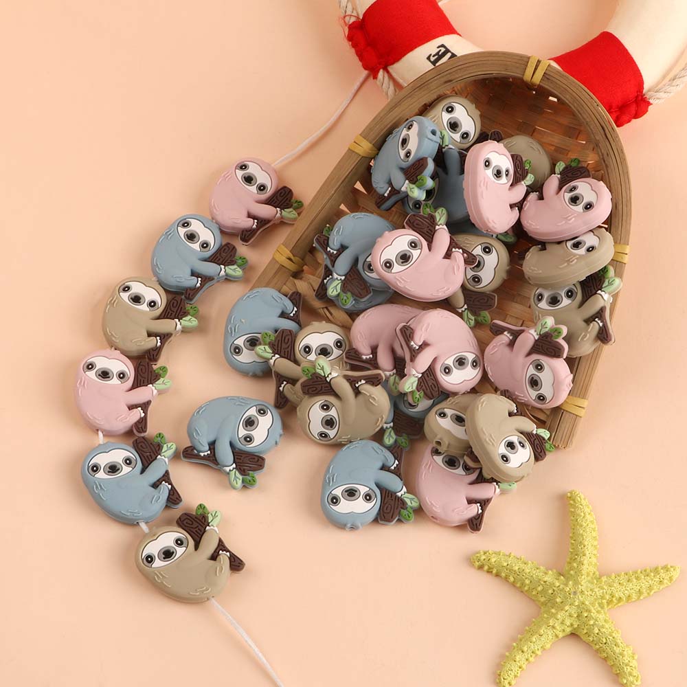 Jewelry Making For Dummies - Kovict 5pc/Lot Cartoon Mini Sloth Silicone