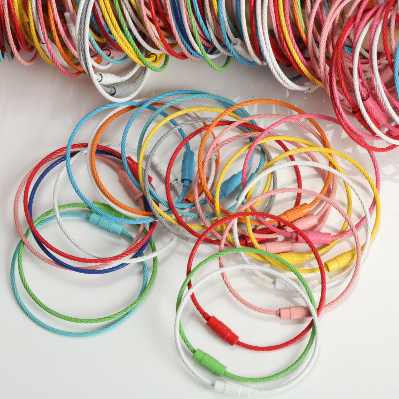 Jewelry Making Thread - Multicolor Paint Coated Steel Split Rings