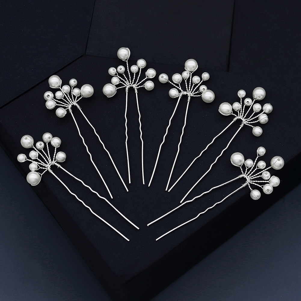 Jewelry Making Parts - Vintage Pearl Flower Hairpin Set Elegant
