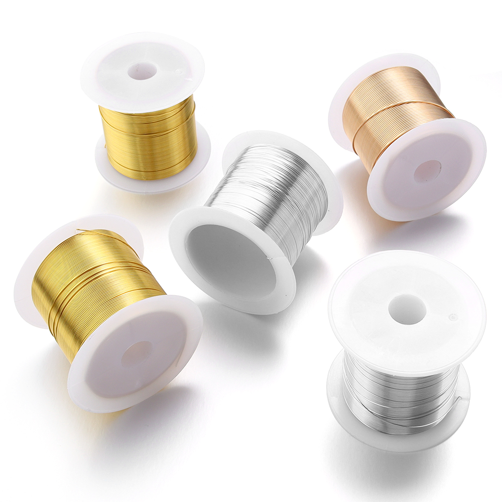 15-100m/Roll Gold Silver Color - Jewelry Making Gold Wire avaliação e preço