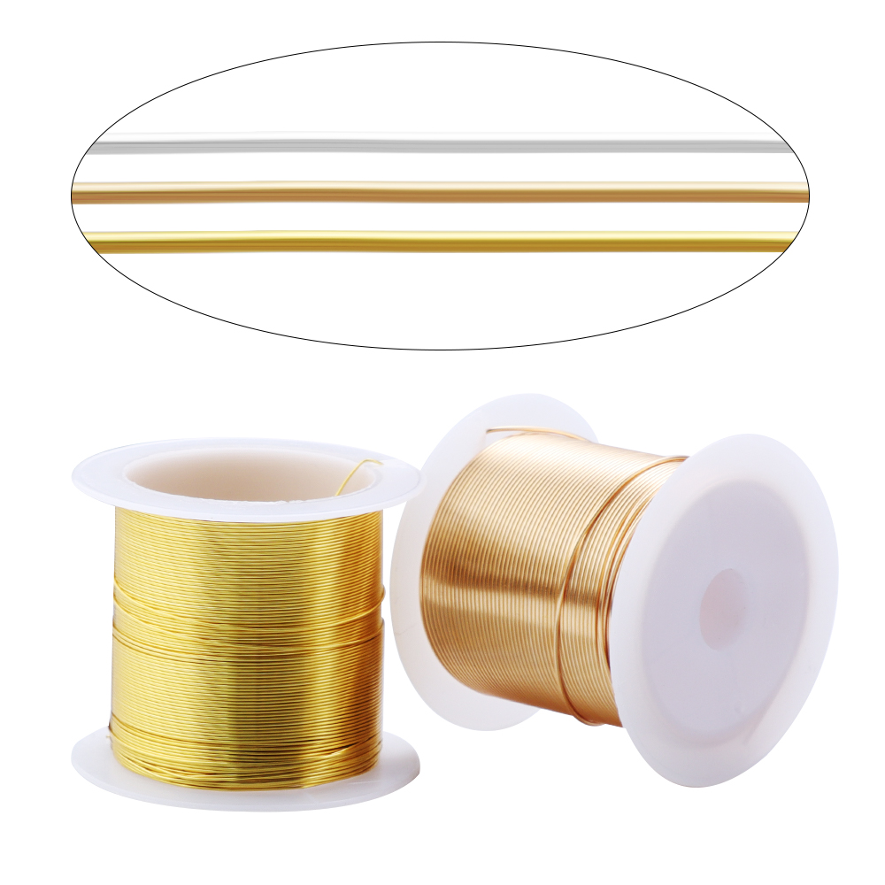 15-100m/Roll Gold Silver Color - Jewelry Making Gold Wire avaliação e preço