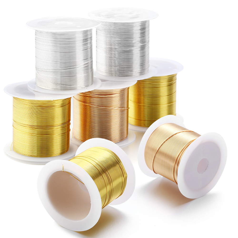 15-100m/Roll Gold Silver Color - Jewelry Making Gold Wire avaliação e preço