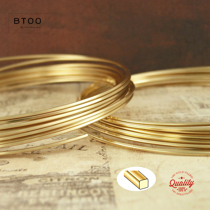 14K Gold Filled Square Wire On - Jewelry Making Gold Wire avaliação e preço