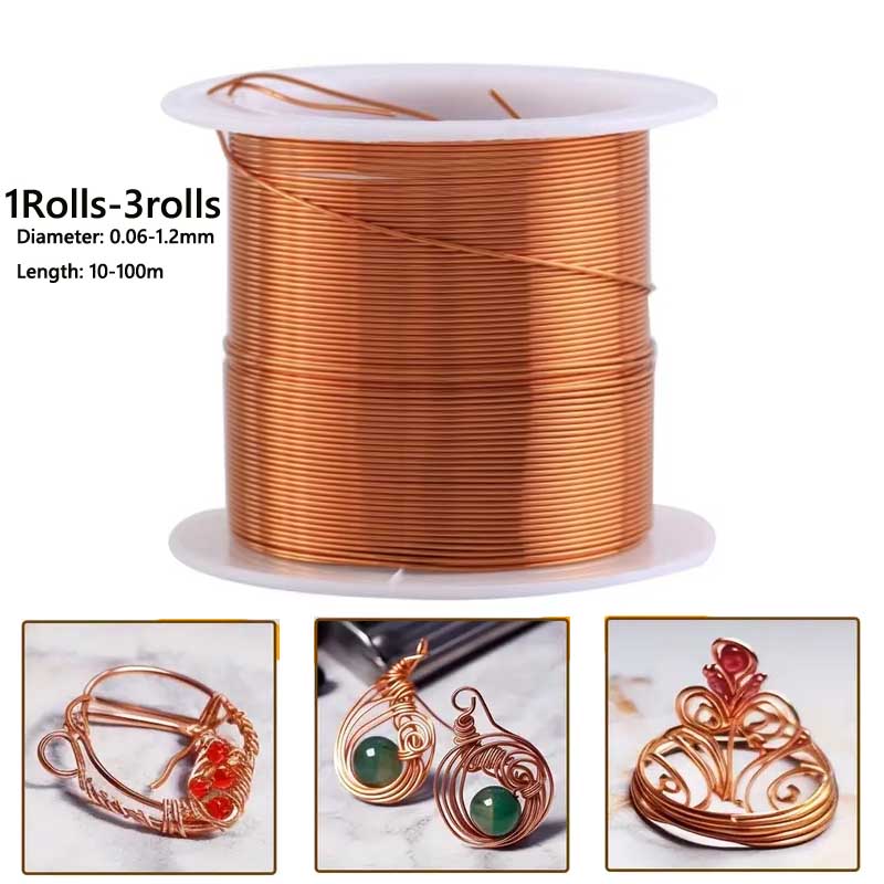 1-3Roll  Soft Copper Wire for  - Jewelry Making Thread avaliação e preço