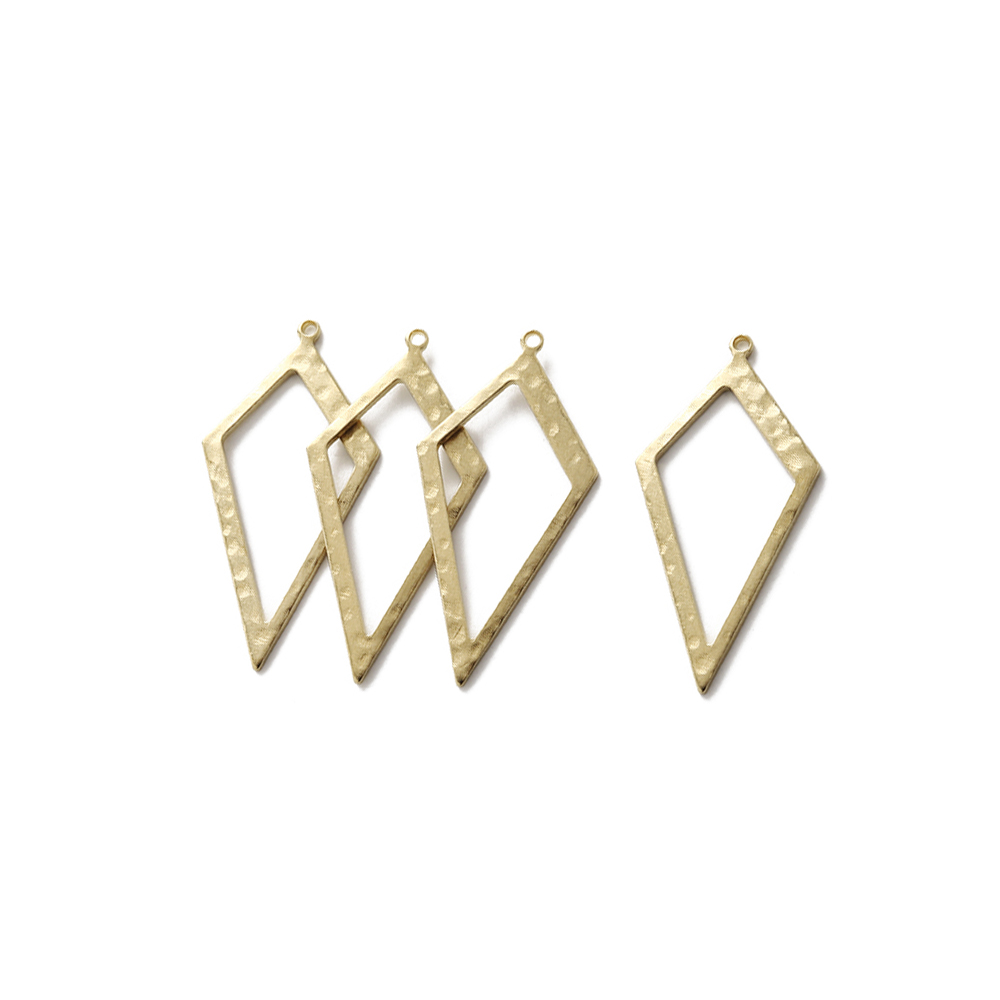 Raw Brass Hammered Rhombus Cha - Jewelry Making Hammer avaliação e preço