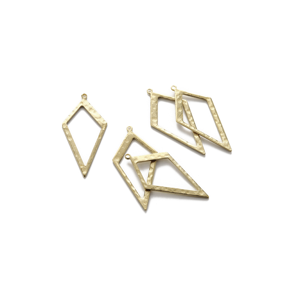 Raw Brass Hammered Rhombus Cha - Jewelry Making Hammer avaliação e preço