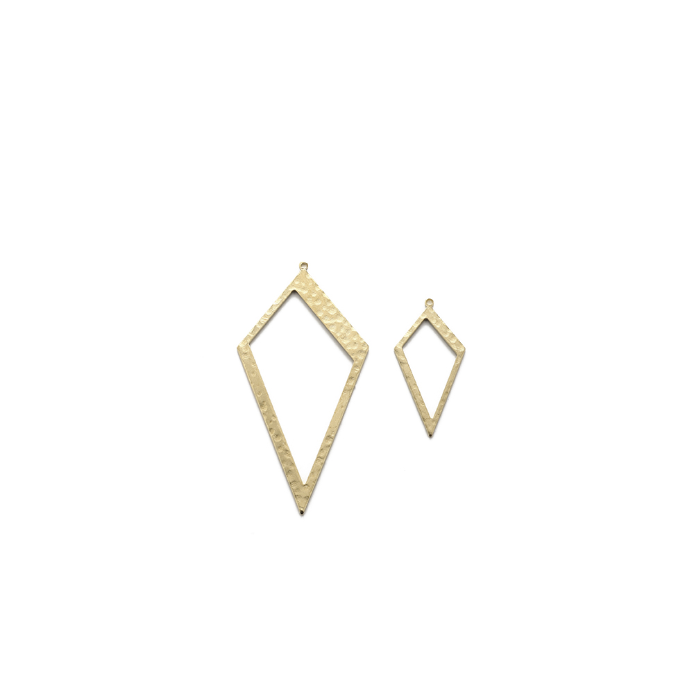 Raw Brass Hammered Rhombus Cha - Jewelry Making Hammer avaliação e preço