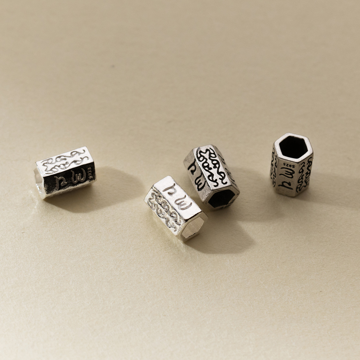925 Silver Beads Retro Engrave - Jewelry Making In La avaliação e preço