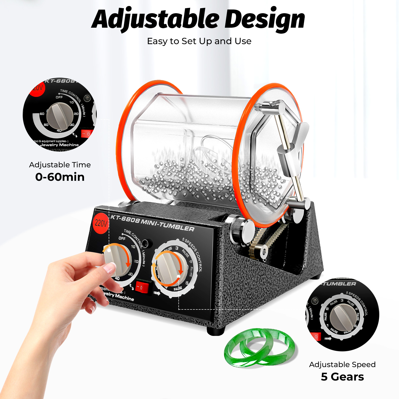 5 Gears Electric Polisher, 60W - Jewelry Making Uk avaliação e preço