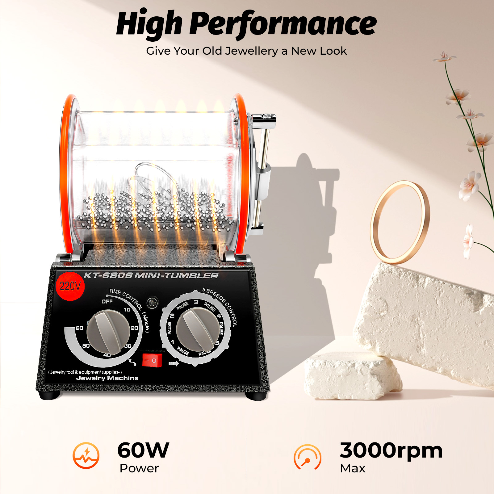 5 Gears Electric Polisher, 60W - Jewelry Making Uk avaliação e preço