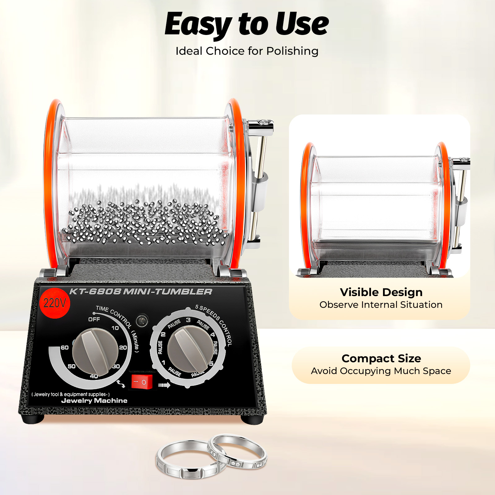 5 Gears Electric Polisher, 60W - Jewelry Making Uk avaliação e preço
