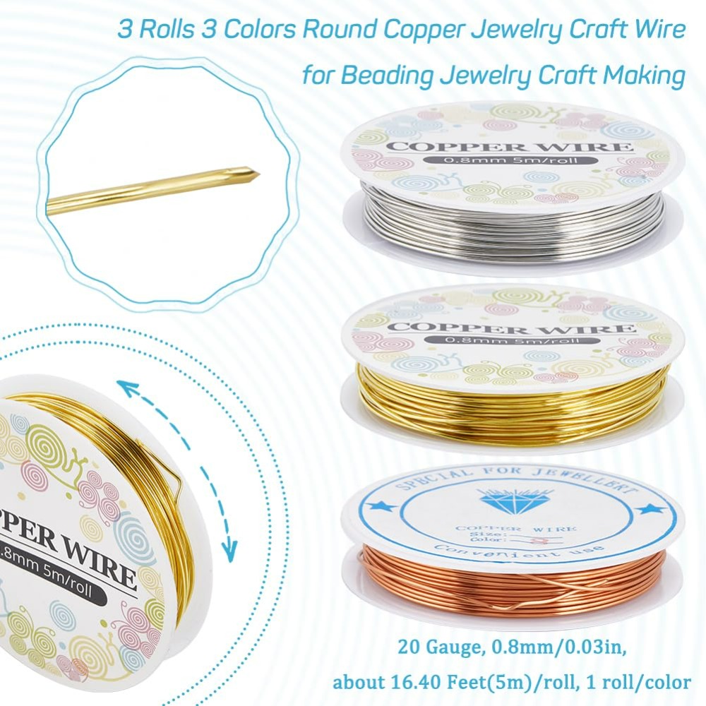 12.8M Copper Jewelry Wire 0.8m - Jewelry Making Gold Wire avaliação e preço