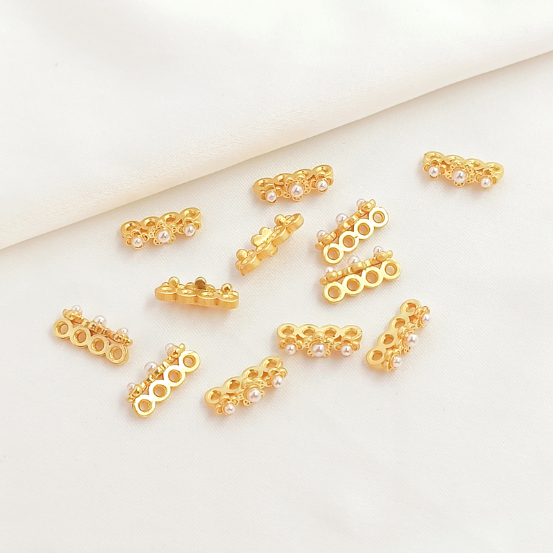 5 Pieces Dummy Gold Four Hole  - Jewelry Making For Dummies avaliação e preço