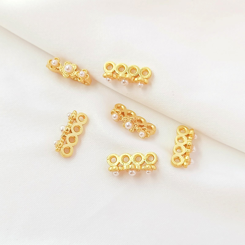 5 Pieces Dummy Gold Four Hole  - Jewelry Making For Dummies avaliação e preço