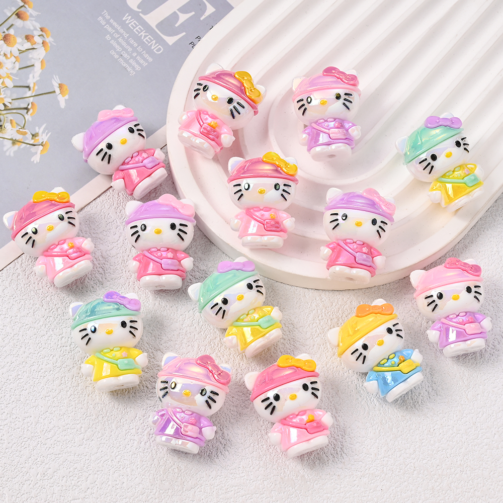 5Pcs Coloful Hat KT Cat Resin  - Jewelry Making For Dummies avaliação e preço
