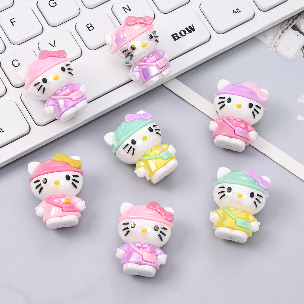 5Pcs Coloful Hat KT Cat Resin  - Jewelry Making For Dummies avaliação e preço