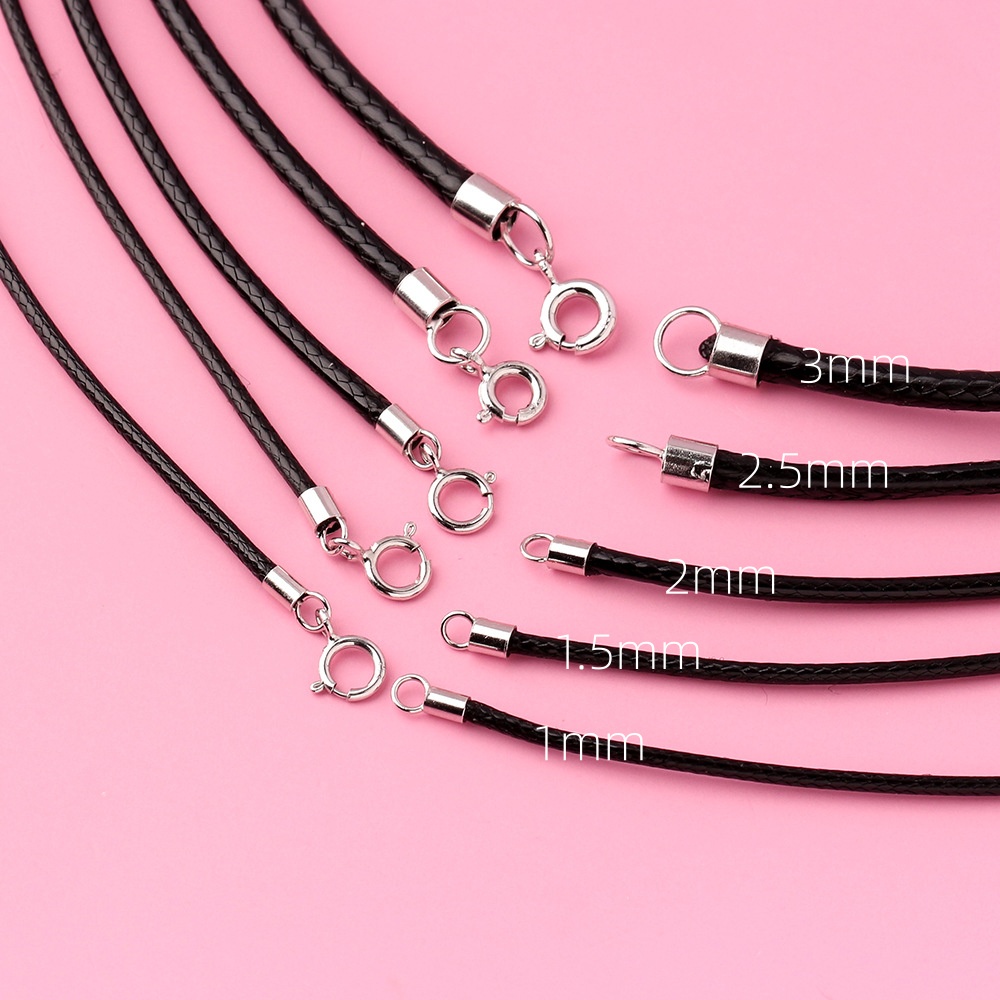 925 Silver Black Braided Leath - Jewelry Making In La avaliação e preço