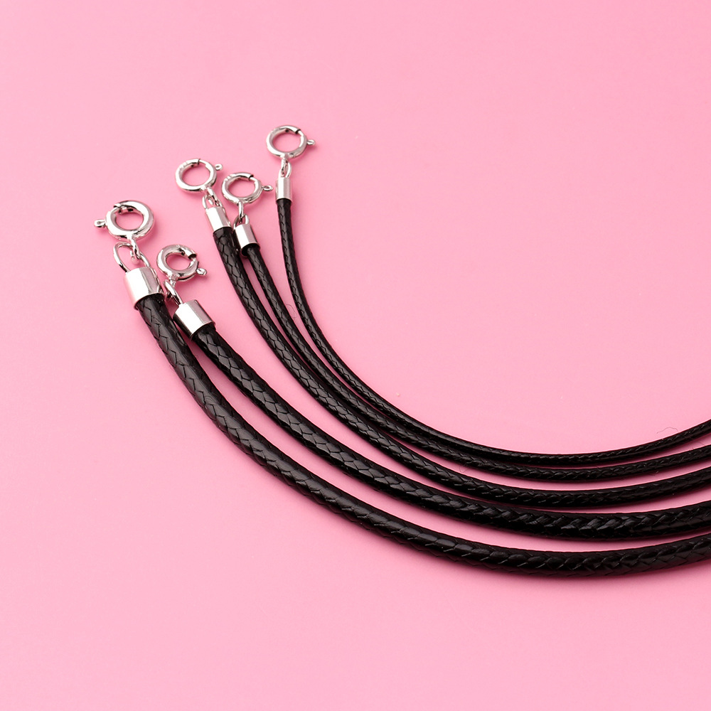 925 Silver Black Braided Leath - Jewelry Making In La avaliação e preço