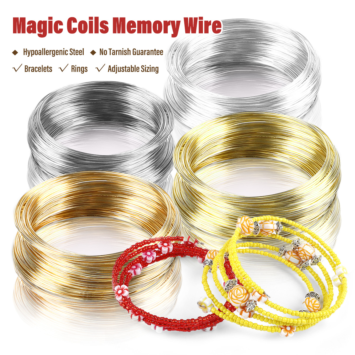 0.6mm Stainless Steel Memory W - Jewelry Making Gold Wire avaliação e preço