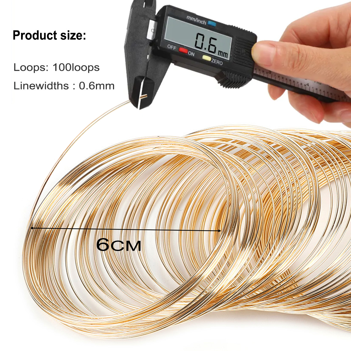 0.6mm Stainless Steel Memory W - Jewelry Making Gold Wire avaliação e preço