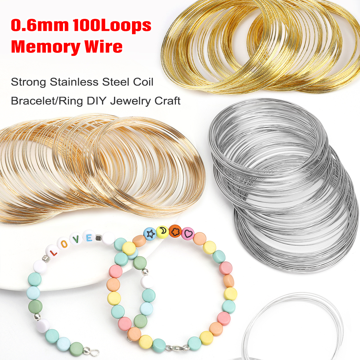 0.6mm Stainless Steel Memory W - Jewelry Making Gold Wire avaliação e preço