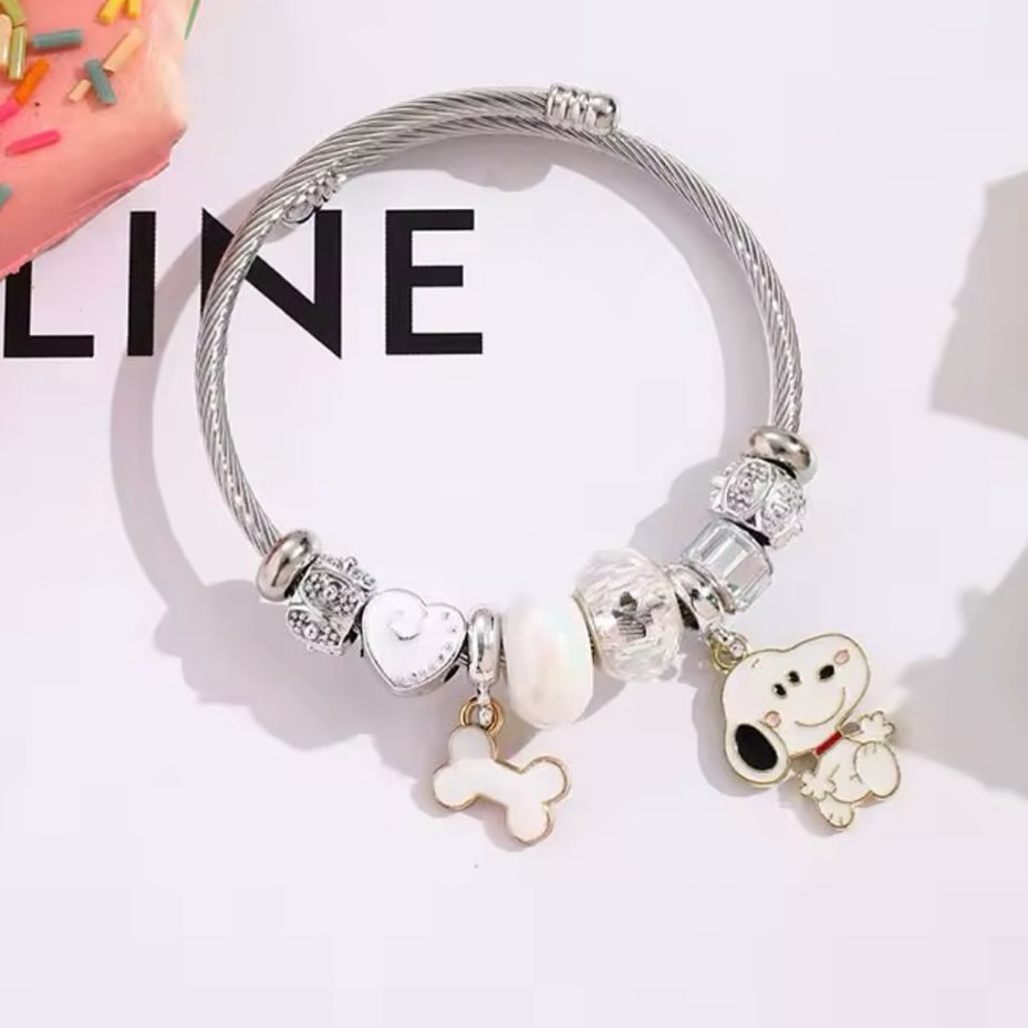 Cute Cartoon Snoopy Bone Heart - Jewelry Making Parts avaliação e preço
