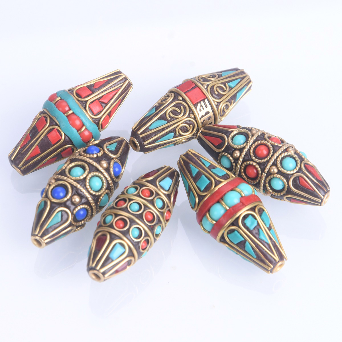 1pcs Bicone Oval Shape 38x15mm - Jewelry Making In Clay avaliação e preço