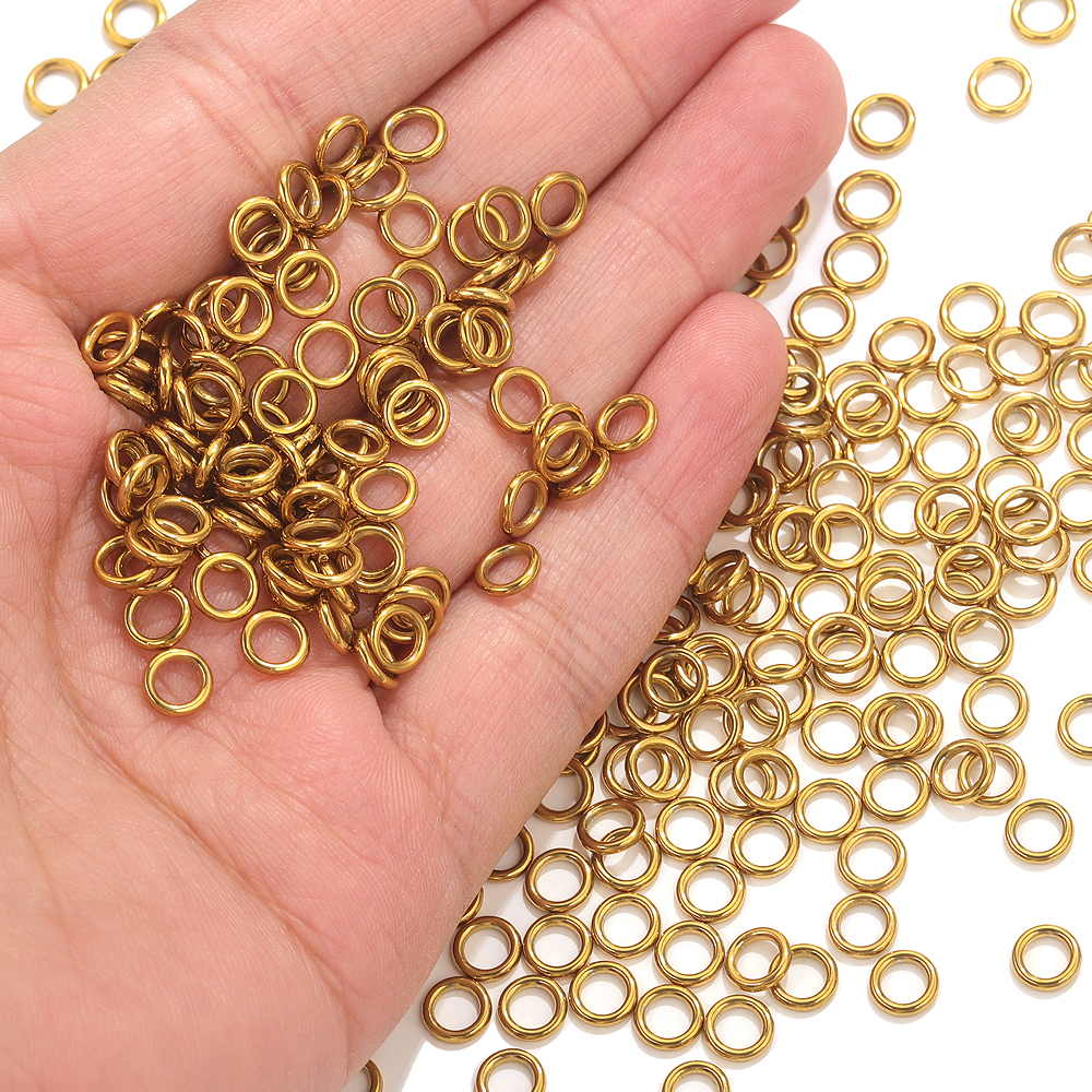 50pcs Stainless Steel O Ring G - Jewelry Making Gold Wire avaliação e preço