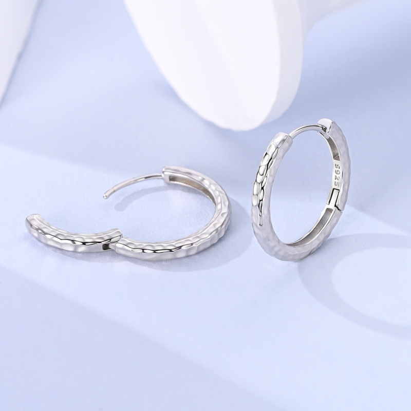 925 Sterling Silver Earrings W - Jewelry Making Hammer avaliação e preço