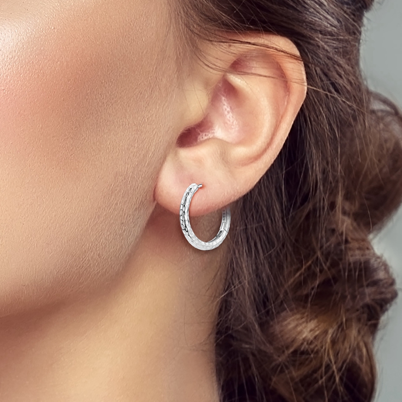 925 Sterling Silver Earrings W - Jewelry Making Hammer avaliação e preço