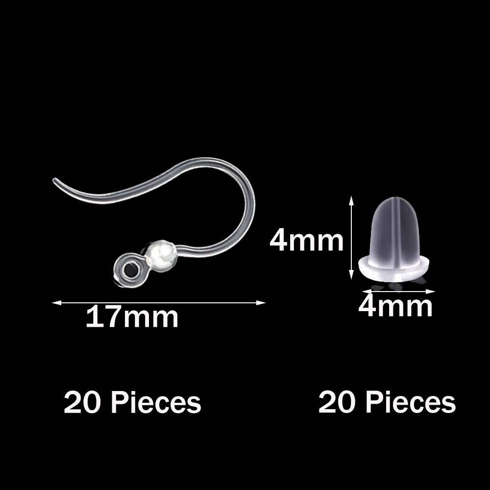 40pcs Clear Plastic Earring Ho - Jewelry Making Hardware avaliação e preço
