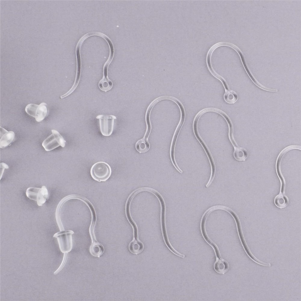 40pcs Clear Plastic Earring Ho - Jewelry Making Hardware avaliação e preço