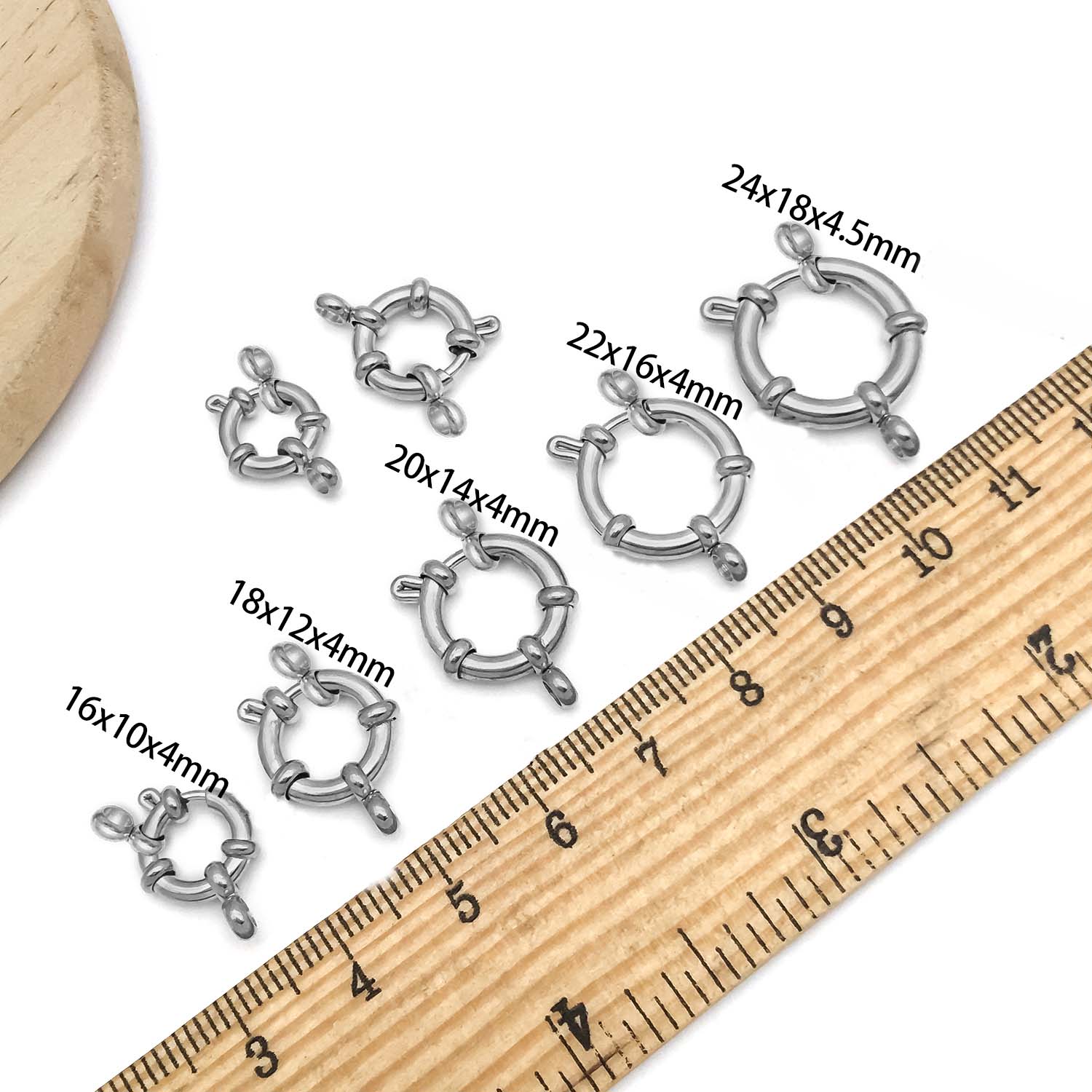 2pcs Stainless Steel Round Cla - Jewelry Making Hardware avaliação e preço