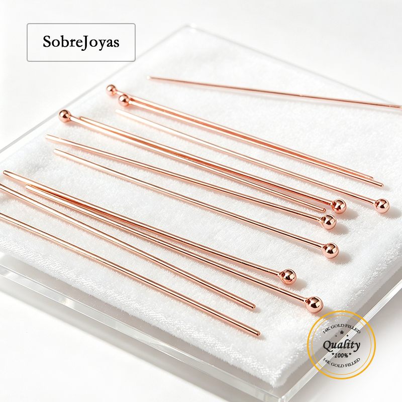 14K Rose Gold Filled Ball Head - Jewelry Making Gold Wire avaliação e preço