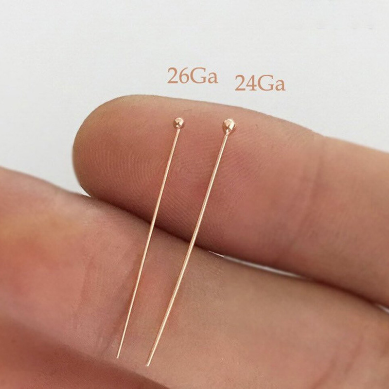 14K Rose Gold Filled Ball Head - Jewelry Making Gold Wire avaliação e preço