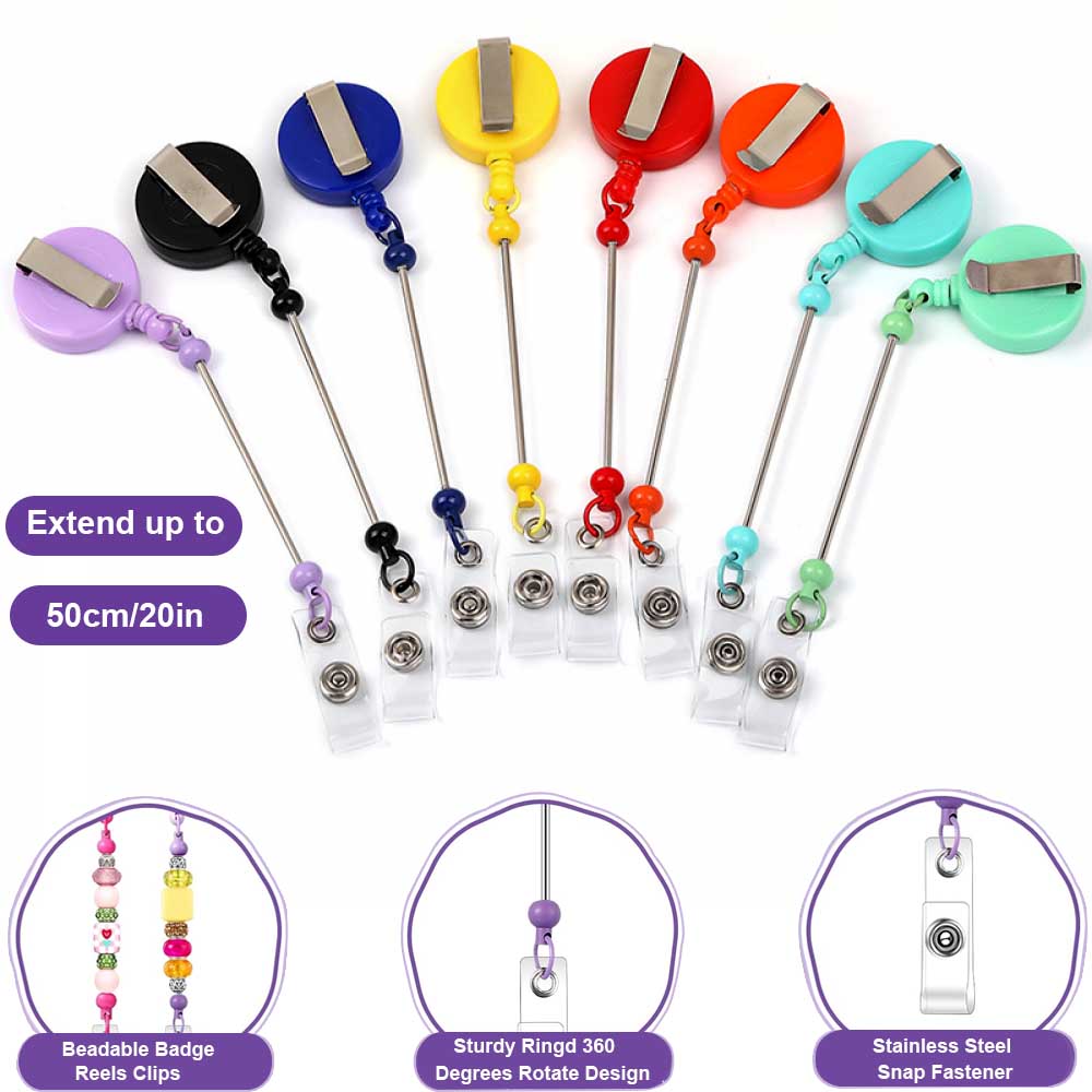 1-3 Pcs Beadable Badge Reels w - Jewelry Making Parts avaliação e preço