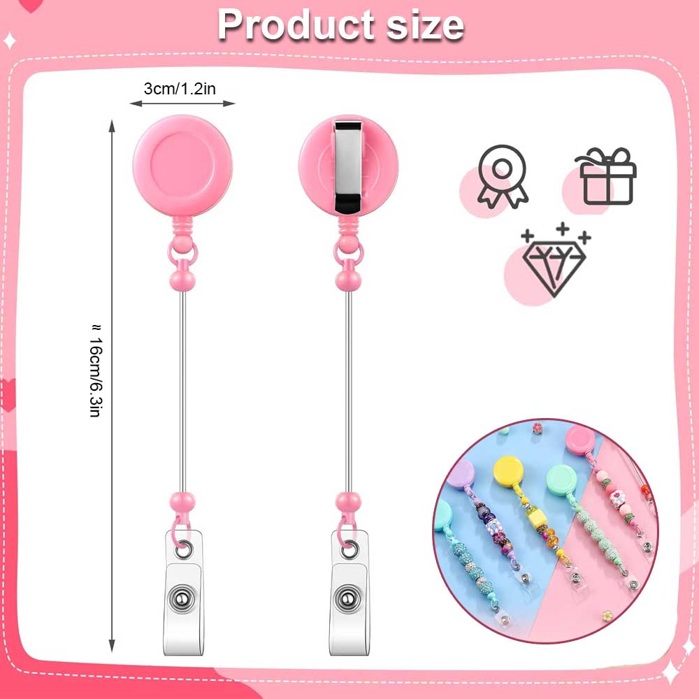 1-3 Pcs Beadable Badge Reels w - Jewelry Making Parts avaliação e preço