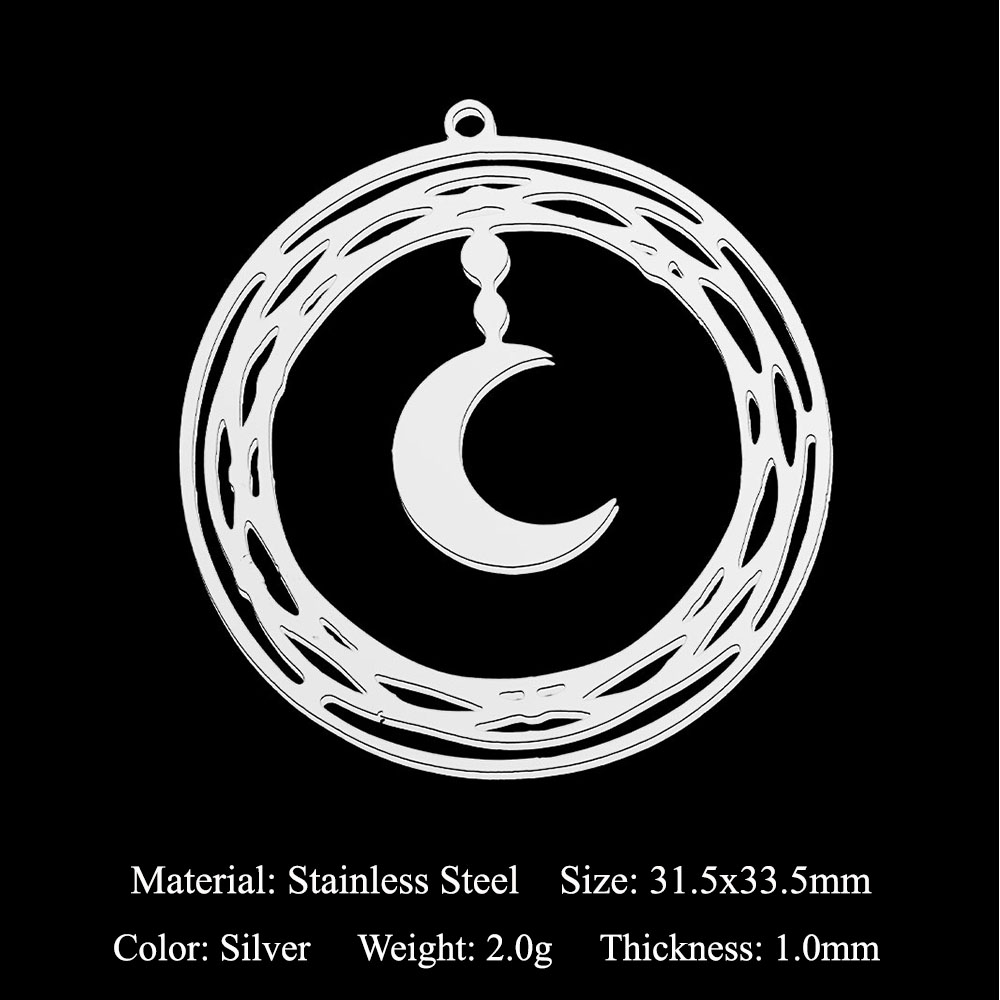 5pcs/Lot Stainless Steel Moon  - Jewelry Making In La avaliação e preço
