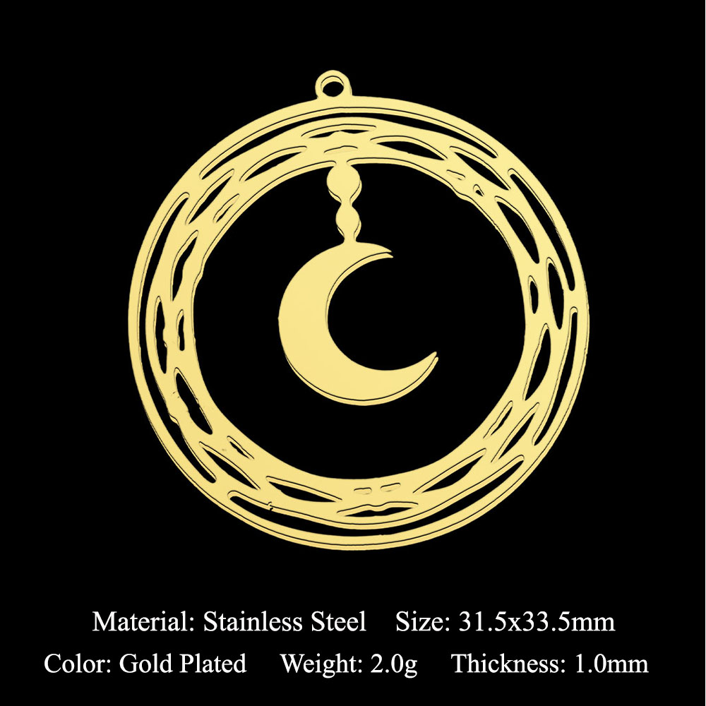5pcs/Lot Stainless Steel Moon  - Jewelry Making In La avaliação e preço