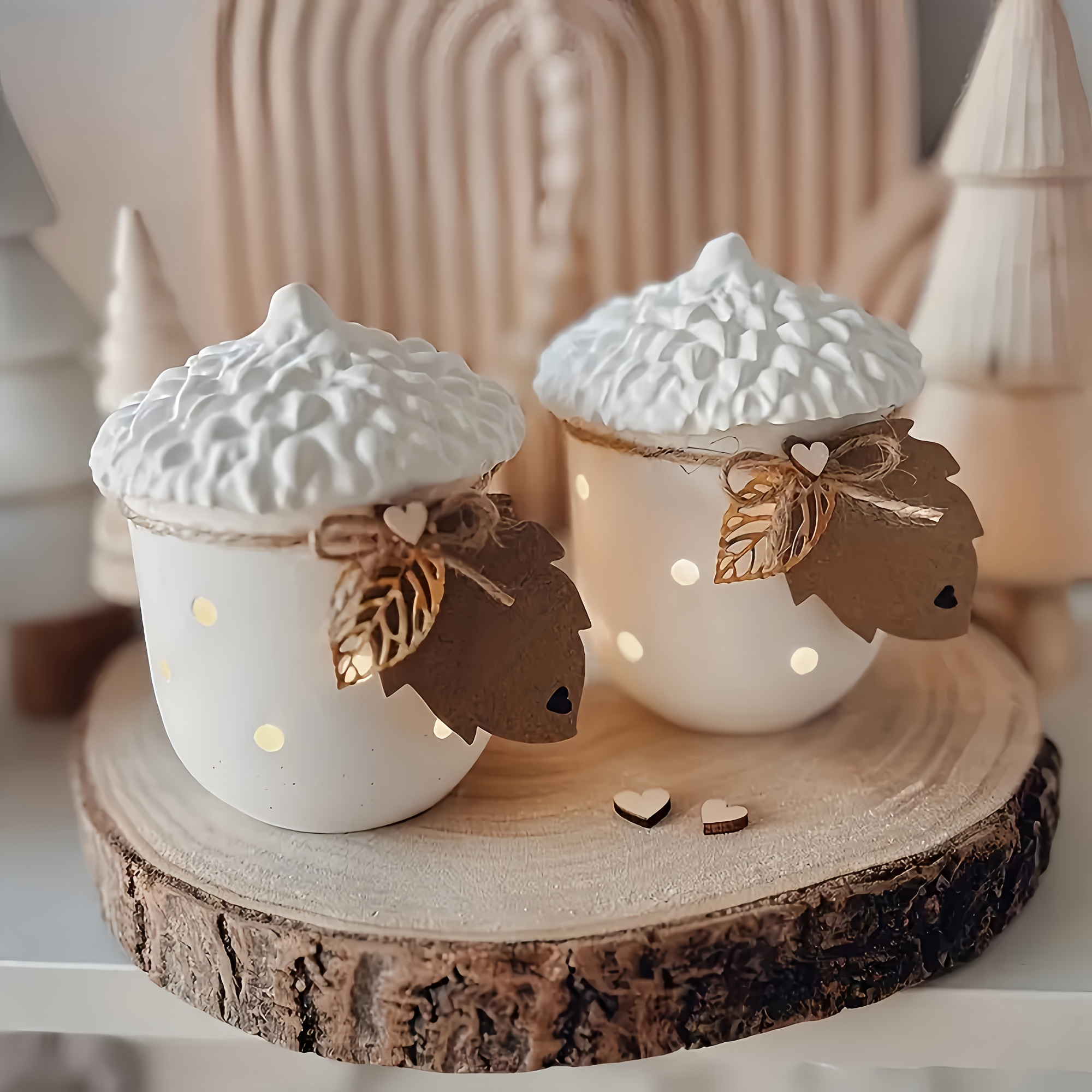 1pc Acorn and Pinecone Jar Sil - Jewelry Making In Clay avaliação e preço